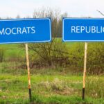 Democrat and Republican road signs